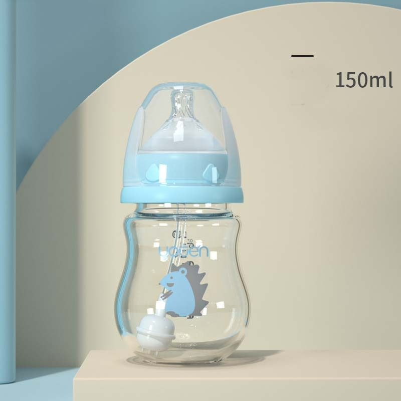 Baby Trinkflasche mit Griffen – Silikon mit Weichem Sauger & Tiermotiv