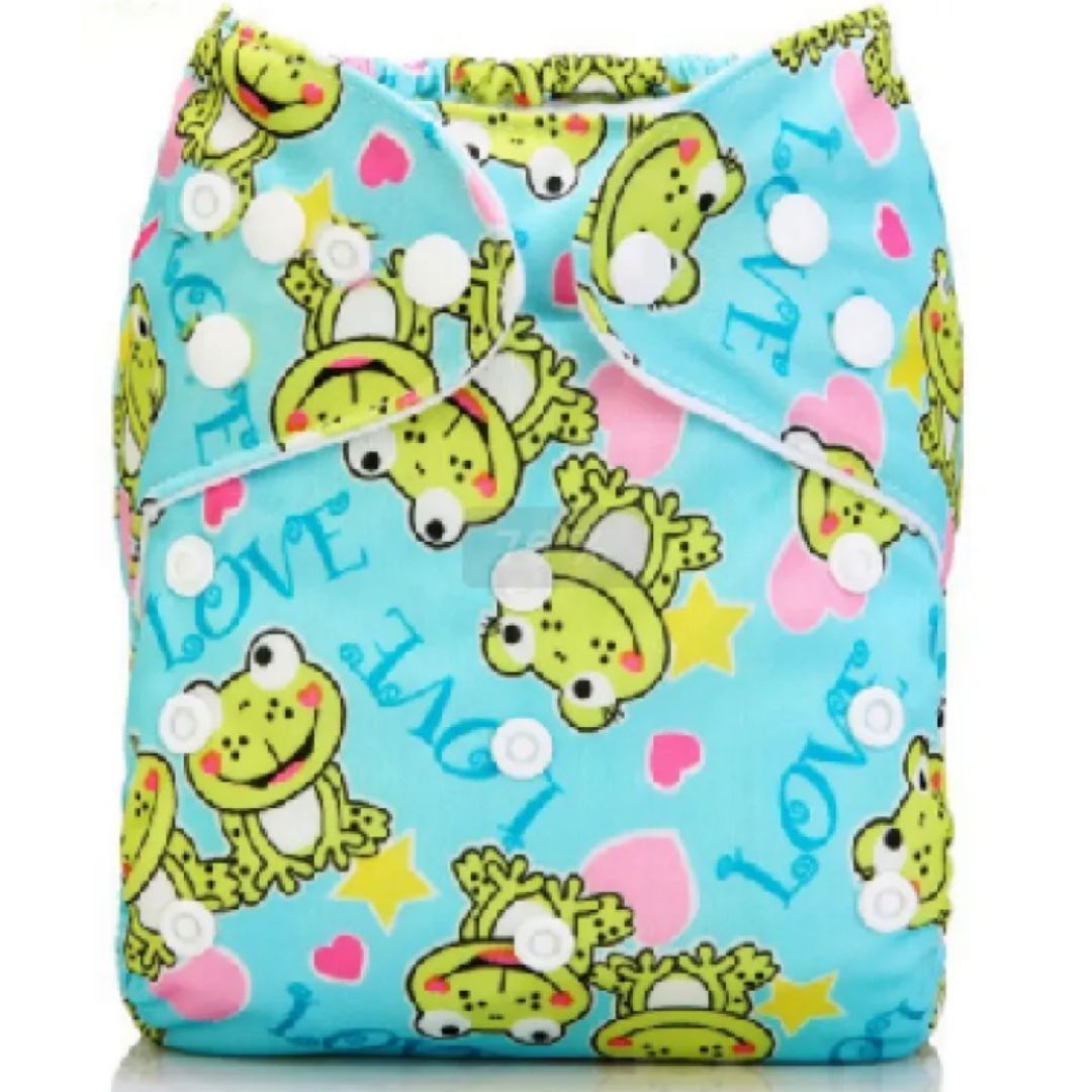 Wiederverwendbare Stoffwindel für Babys mit Druckknöpfen und Einlage