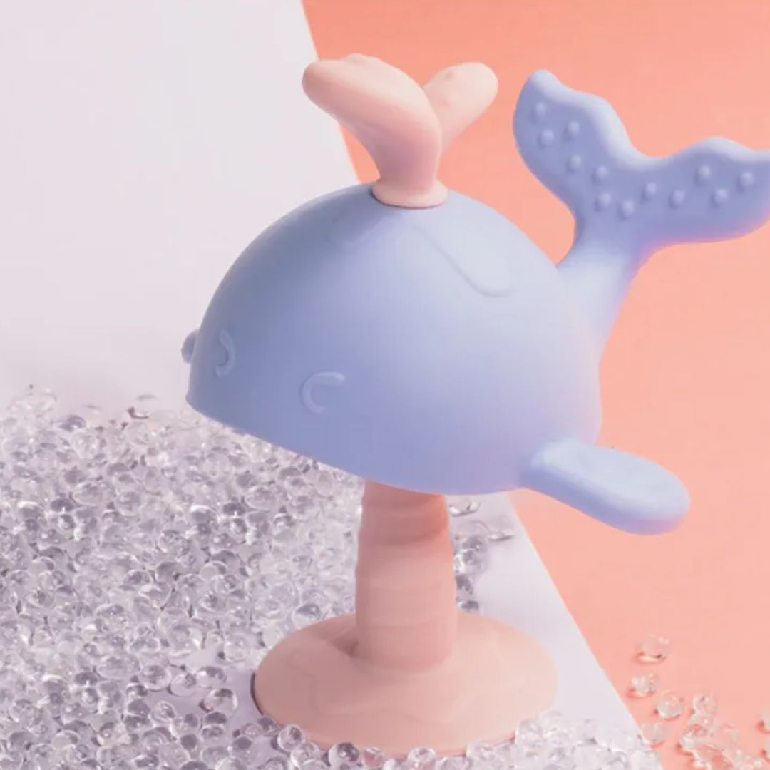 Baby Beißring Wal aus Silikon – Sicheres Teething Spielzeug für Babys
