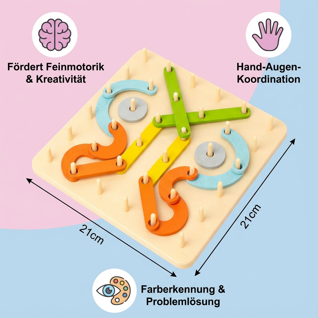 Kreatives Montessori Nagel Puzzle Spielzeug aus Holz
