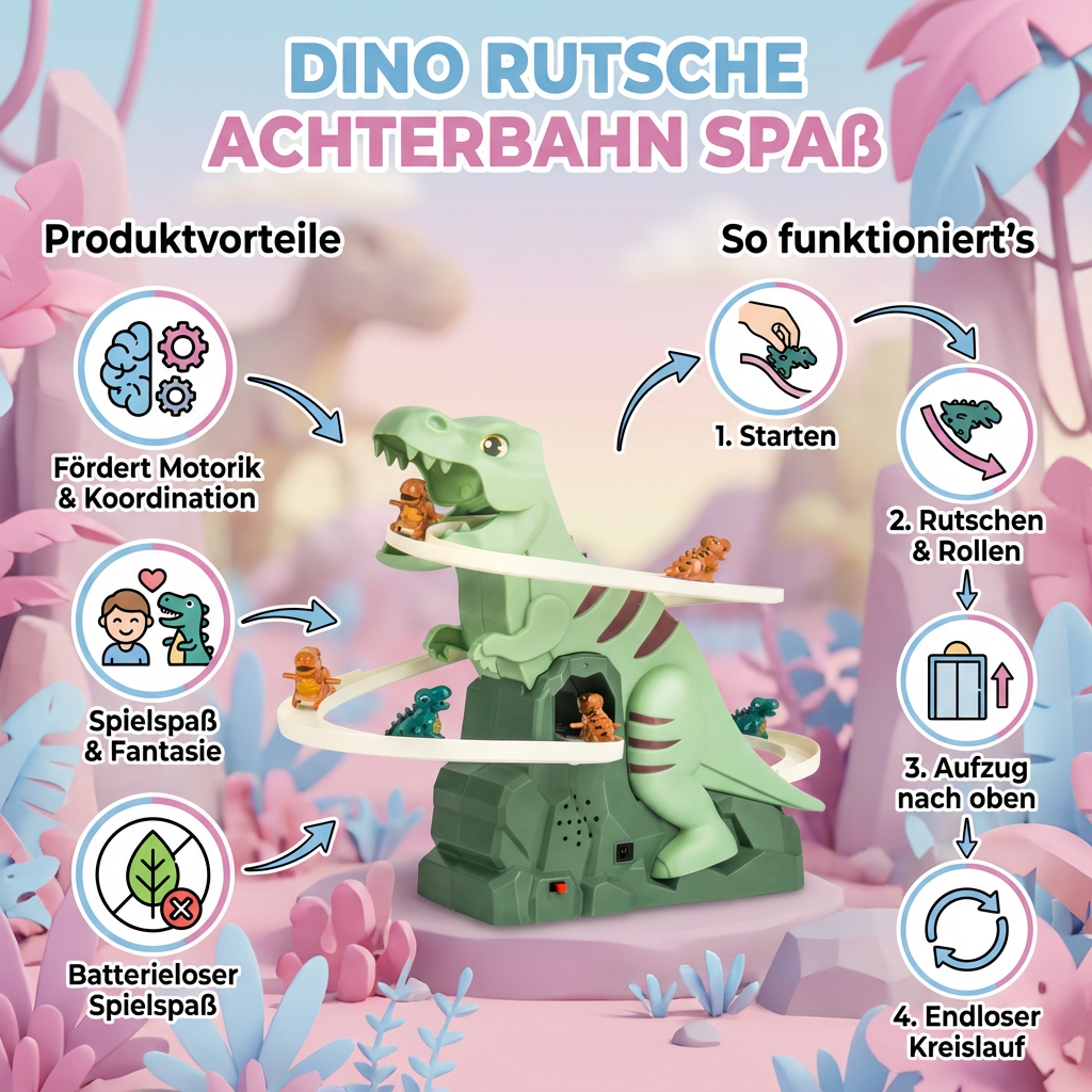 Dino Rutsche Achterbahn Spaß