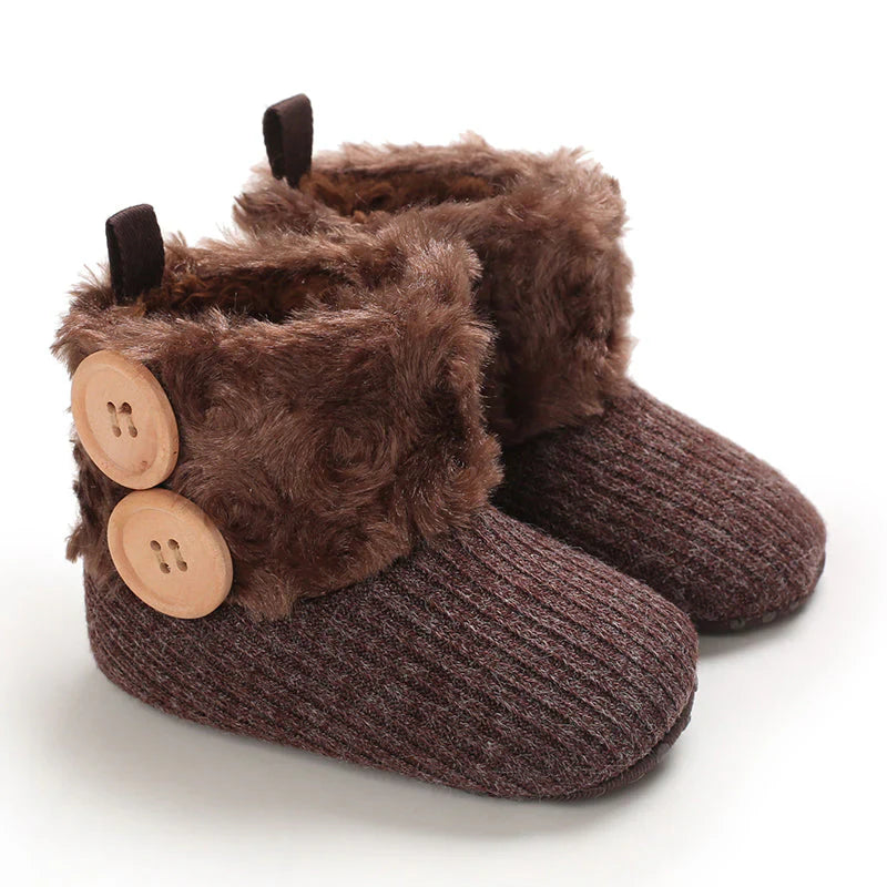 Warme Baby-Winterstiefel – Weiche, gefütterte Hausschuhe mit rutschfester Sohle
