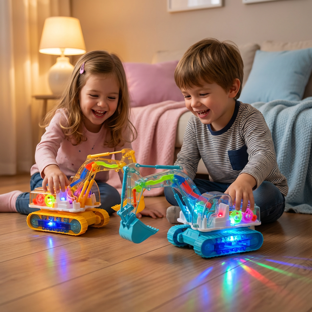 Tanzender und Leuchtender Musik Bagger