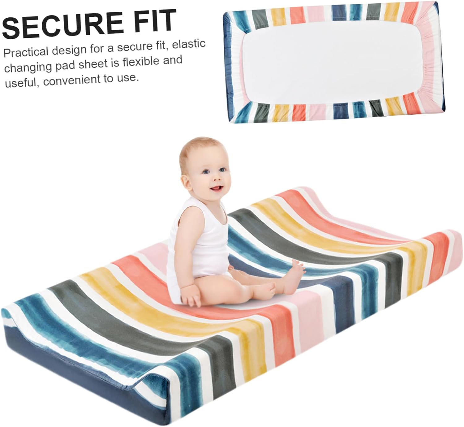 Wickelauflagenbezug für Babys – Weicher Spannbezug für Wickelkommode