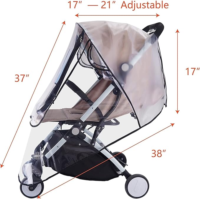 Kinderwagen Regenschutz – Transparente Wetterschutzhaube für Buggy