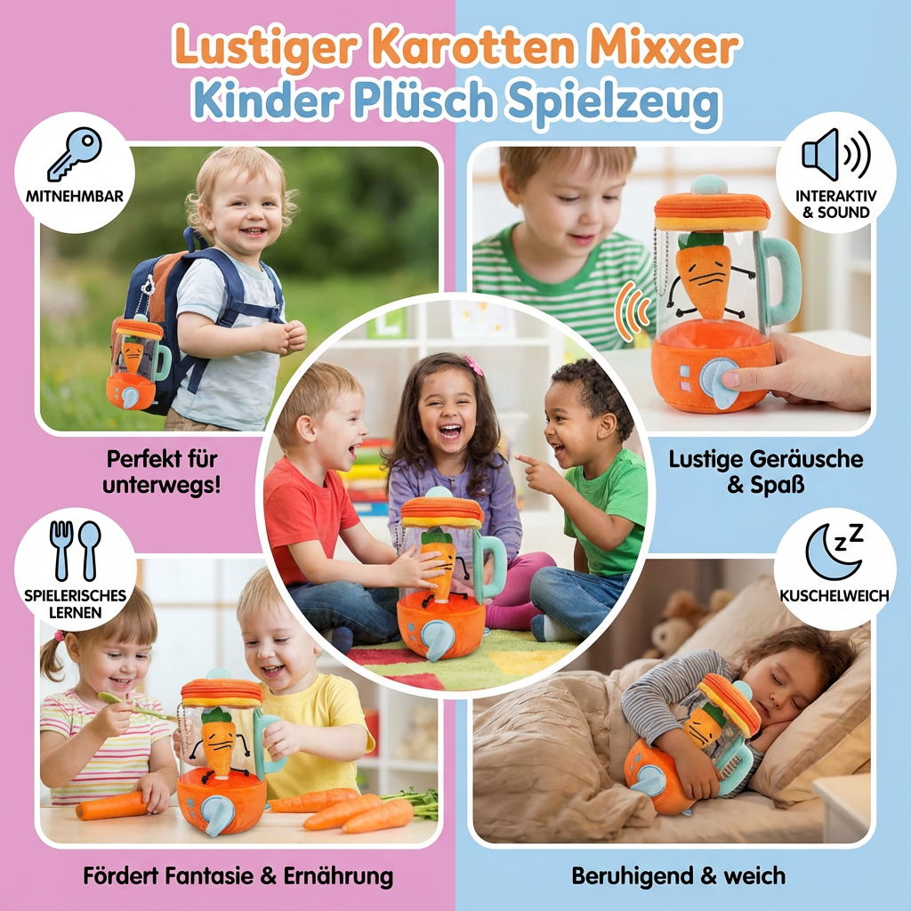 Lustiger Karotten Mixxer Kinder Plüsch Spielzeug