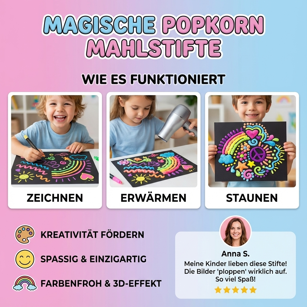 Magische Popkorn Mahlstifte