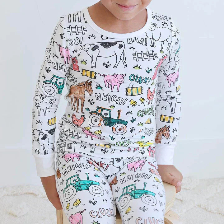 Kreativer Kinder Pyjama zum selber ausmalen