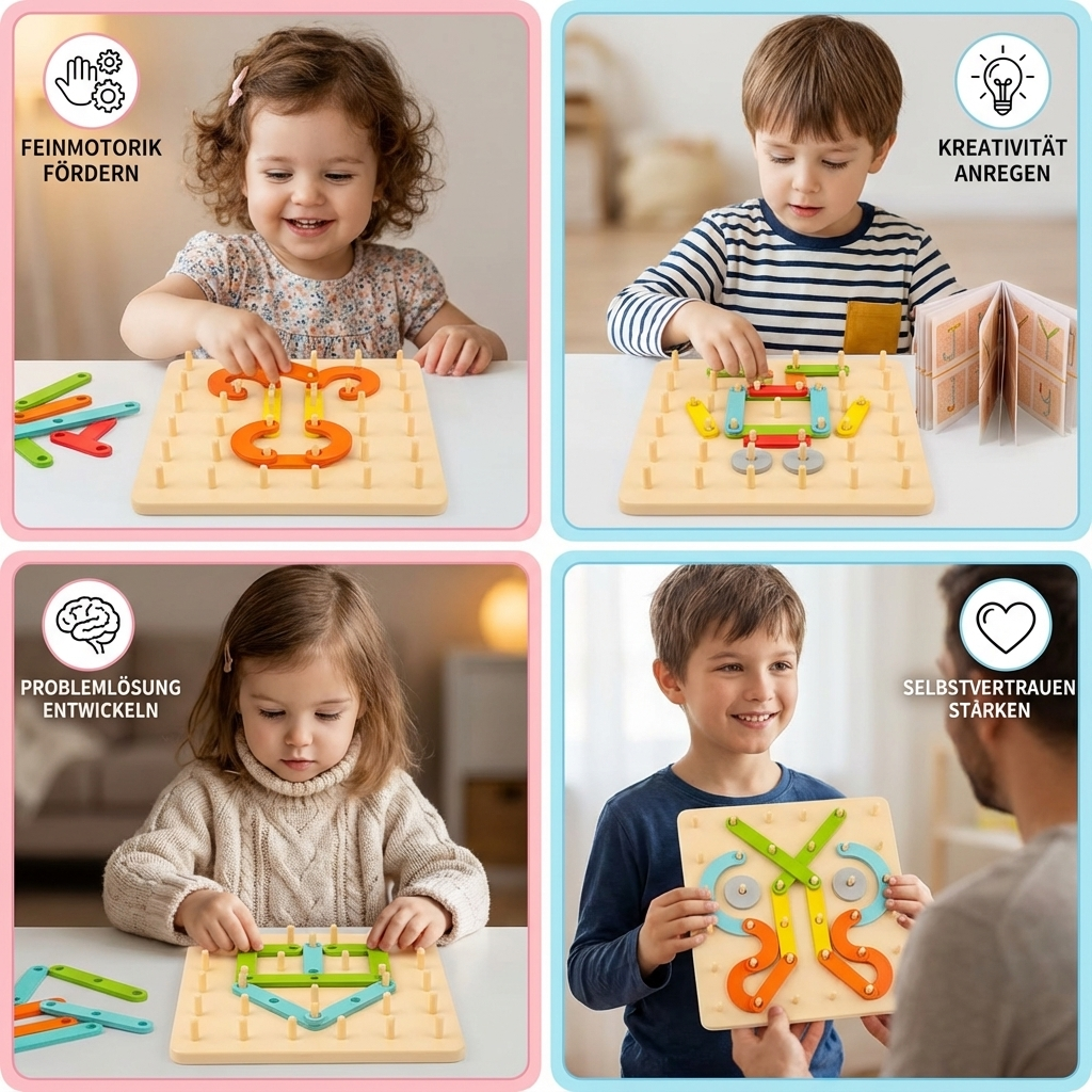 Kreatives Montessori Nagel Puzzle Spielzeug aus Holz