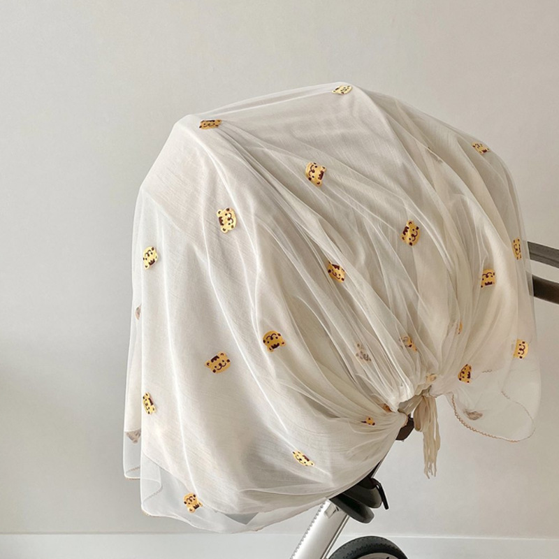 Kinderwagen Abdeckung mit Musselintuch & Moskitonetz für Babys