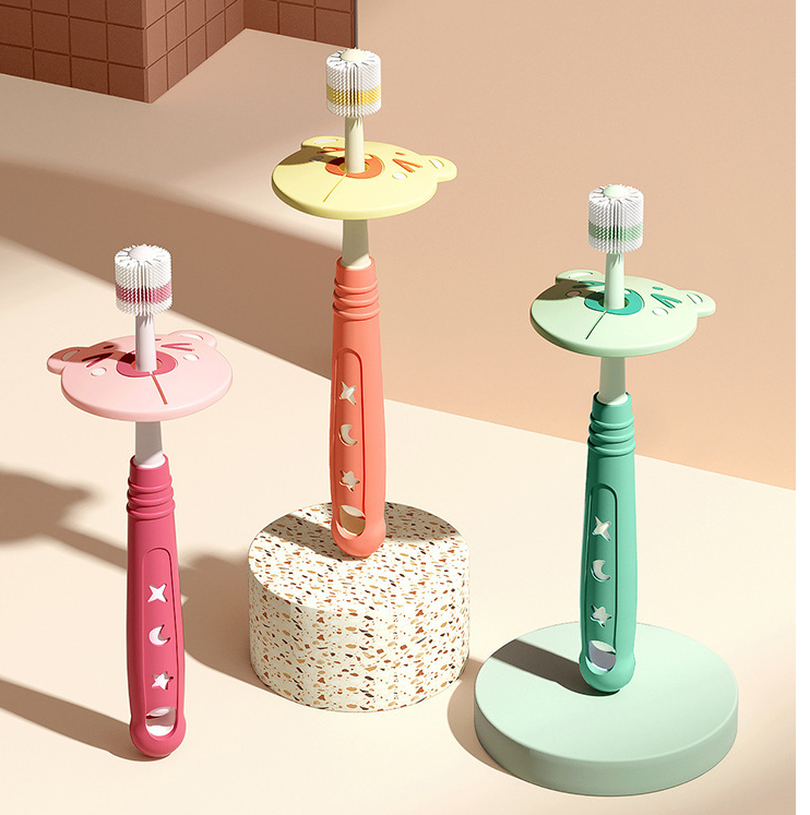 Baby Rundzahnbürste mit 360° Borsten – Lernzahnbürste für Kleinkinder & Babys