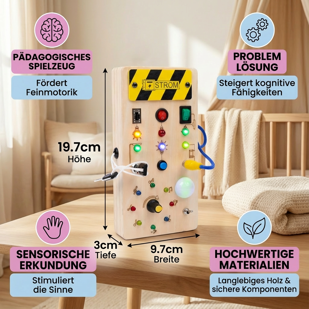 Montessori Beschäftigungs Tafel aus Holz