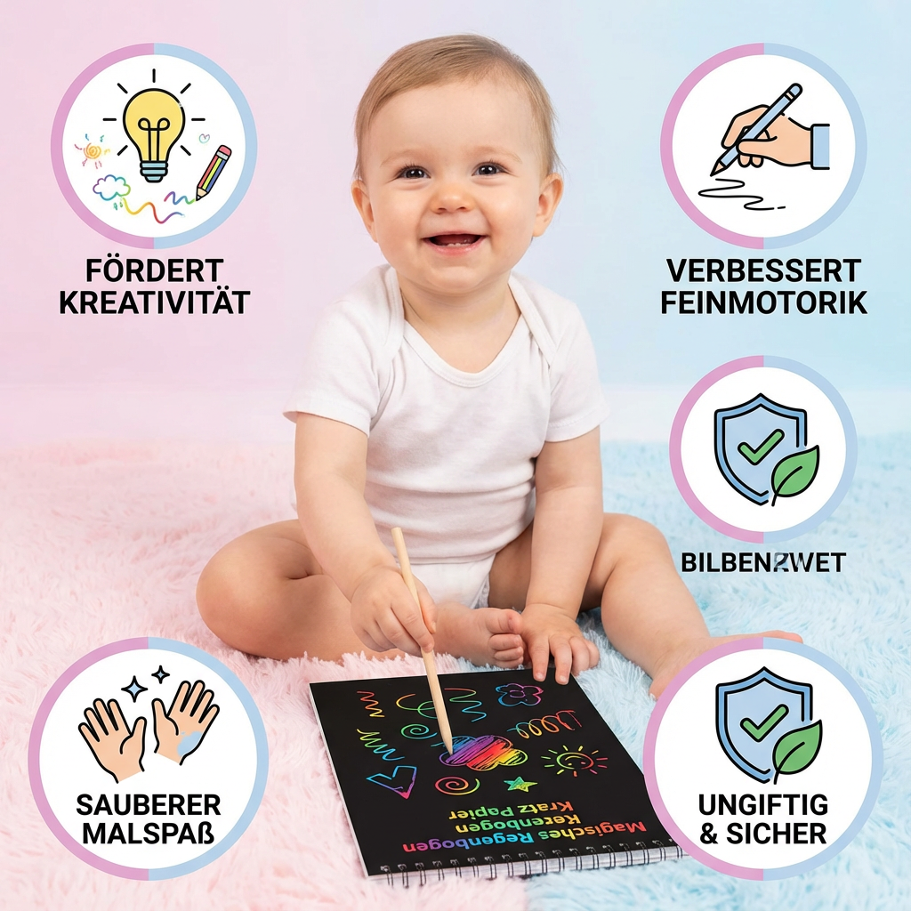 Magisches Regenbogen Kratz Papier