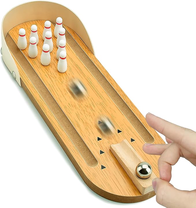 Mini- Bowling – Holz- Kegelbahn Für Zuhause