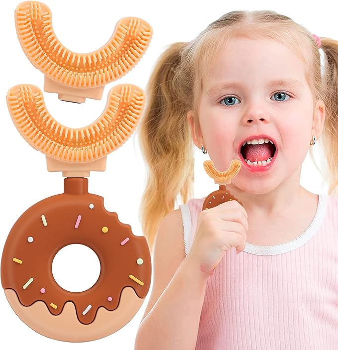 U-förmige Baby Zahnbürste – Donut Design Silikon Zahnpflege für Kinder