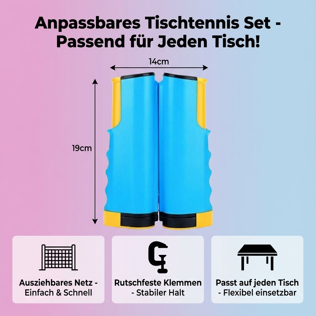 Anpassbares Tischtennis Set - Passend für Jeden Tisch!