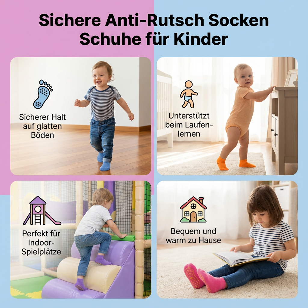 Sichere Anti-Rutsch Socken Schuhe für Kinder