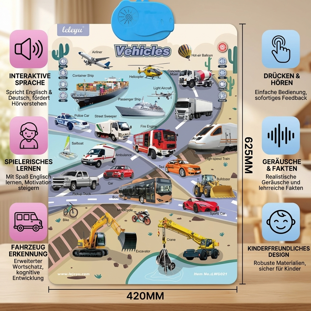 Sprechende Englisch Lerntafel für Kinder