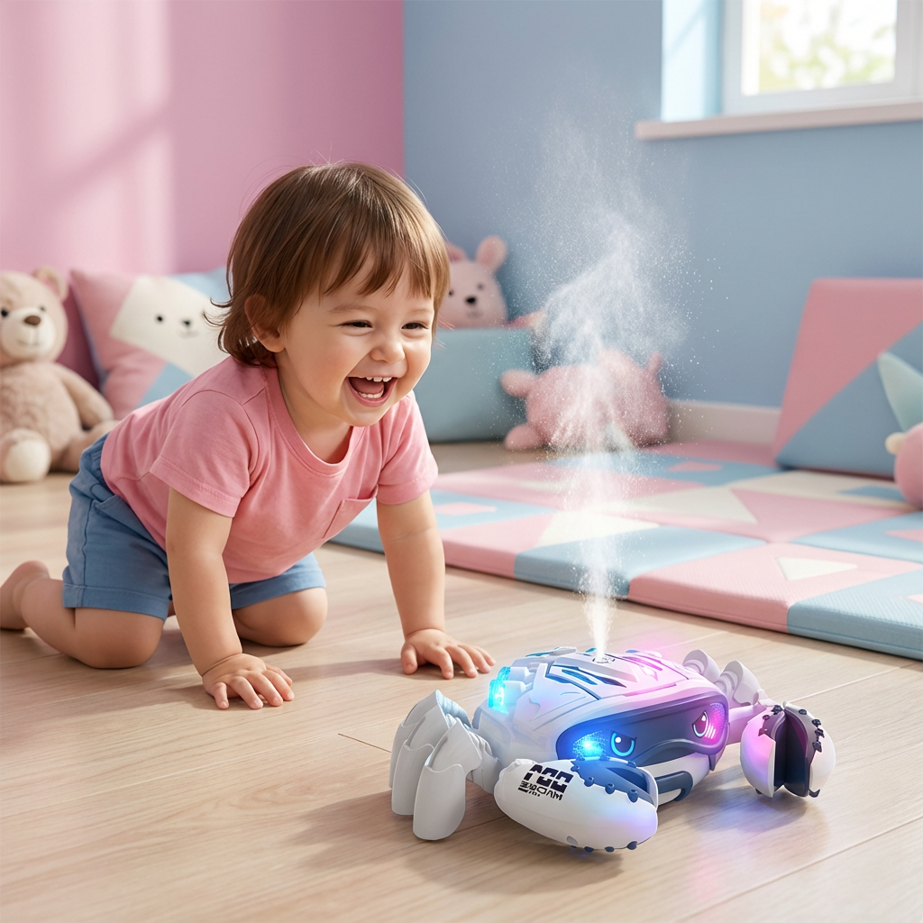 Leuchtende und Wasserdampf Sprühende Musik Krabbe