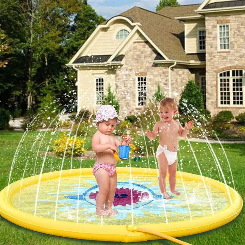 Shark Splash Sprinkler-Matte für Kinder – Aufblasbare Wassermatte