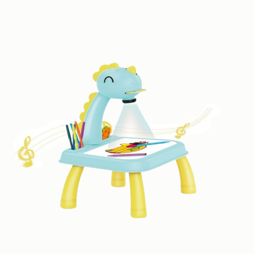 Kreativer Zeichentisch mit Beamer