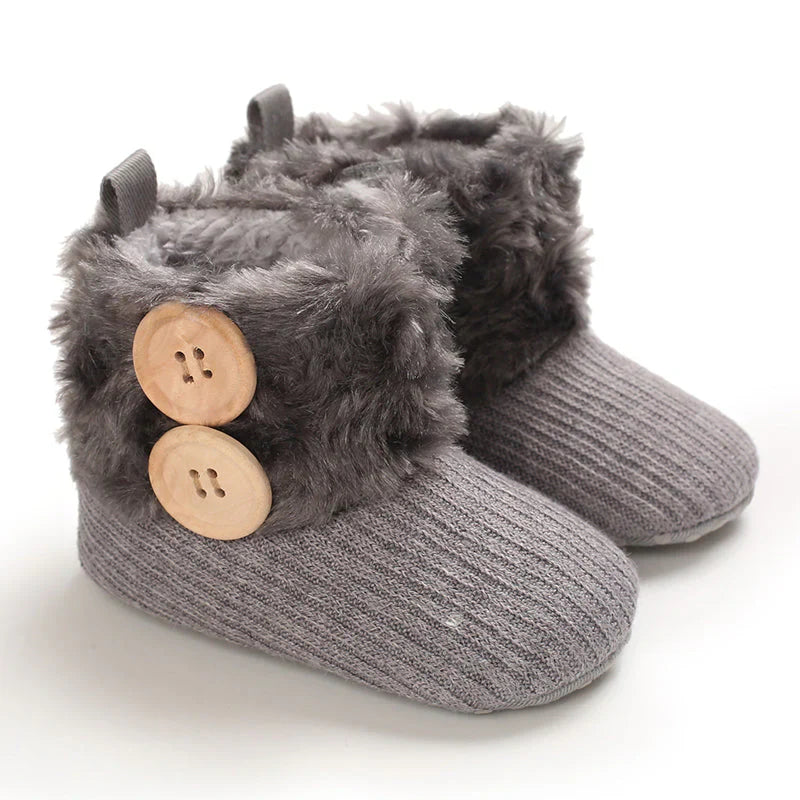 Warme Baby-Winterstiefel – Weiche, gefütterte Hausschuhe mit rutschfester Sohle