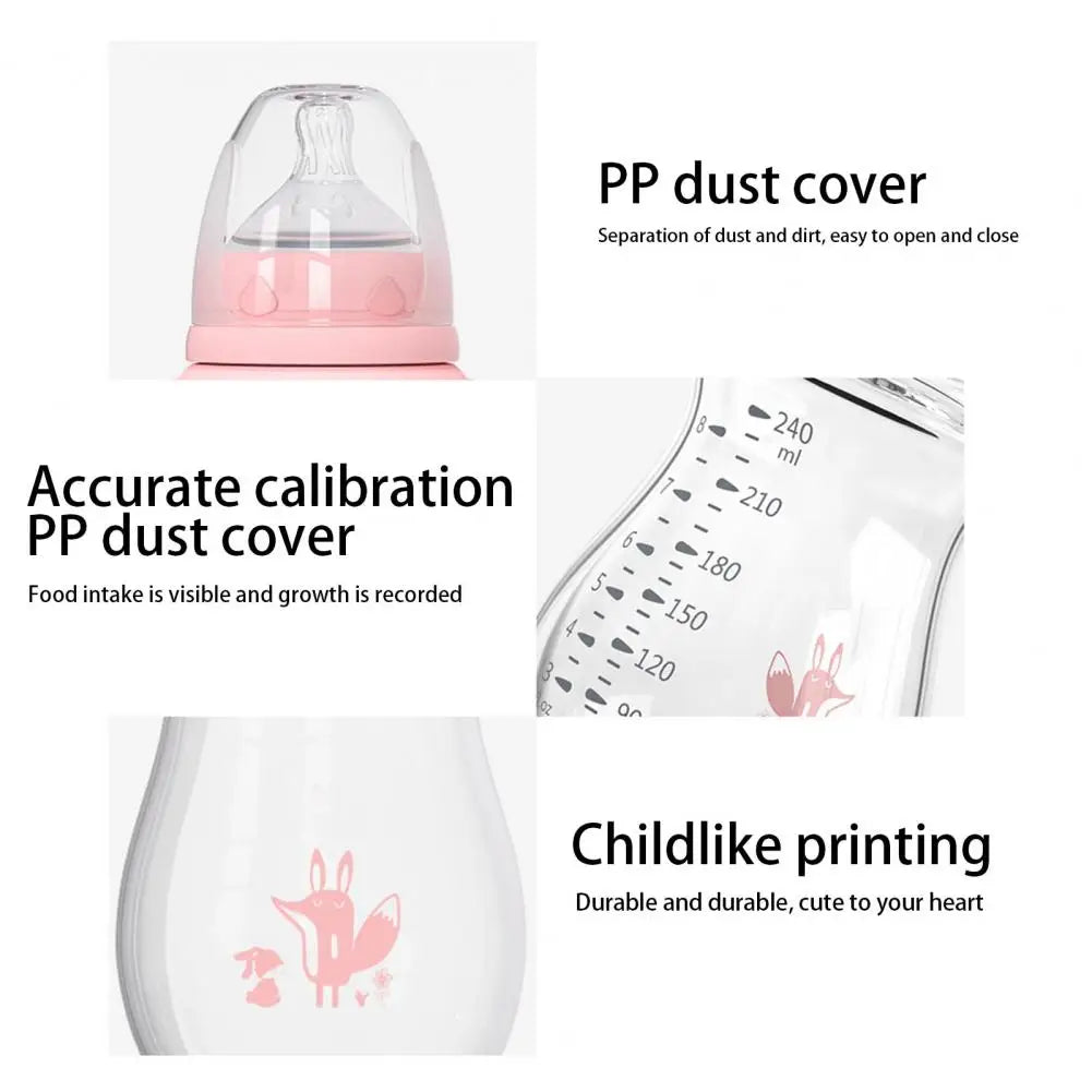 Baby Trinkflasche mit Griffen – Silikon mit Weichem Sauger & Tiermotiv