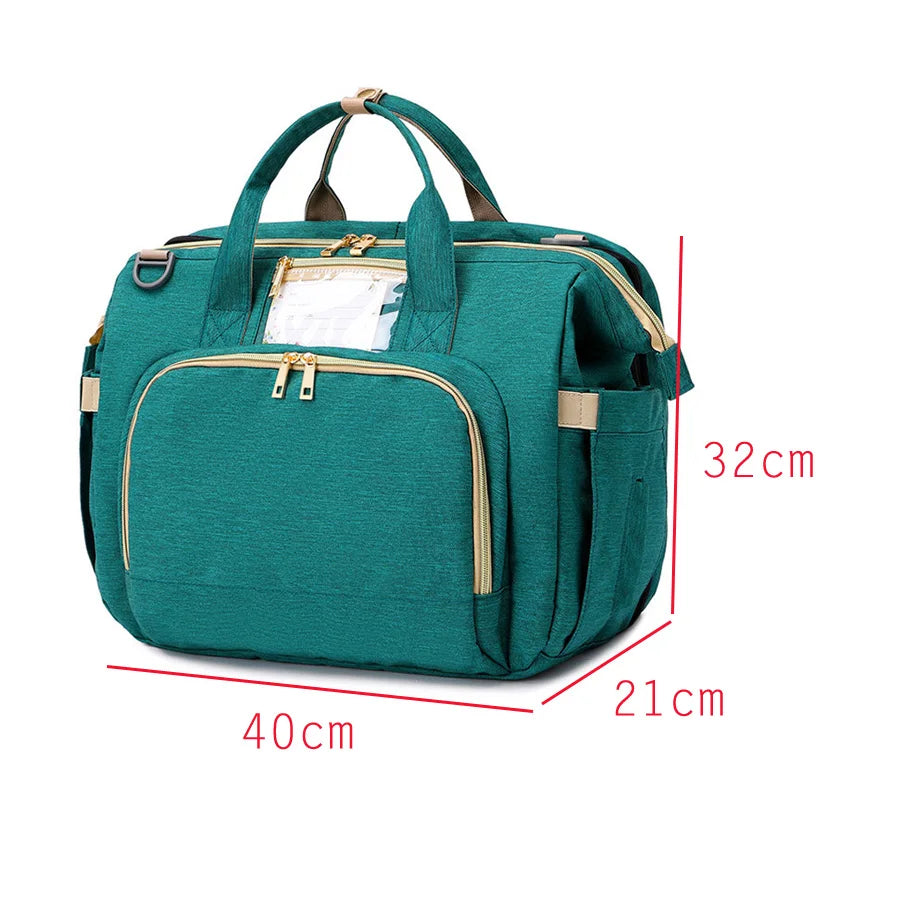 3-in-1 Wickeltasche mit tragbarem Babybett