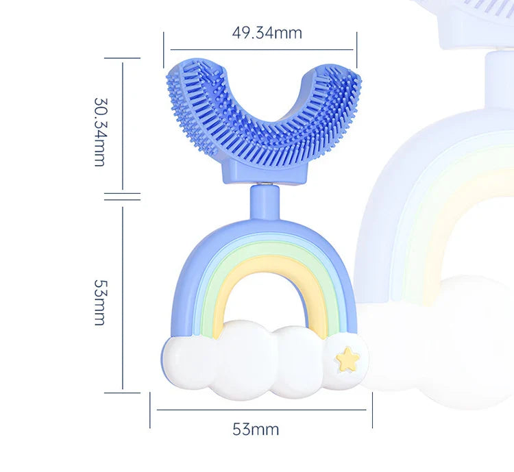 Silikon Kinderzahnbürste U-Design Regenbogen
