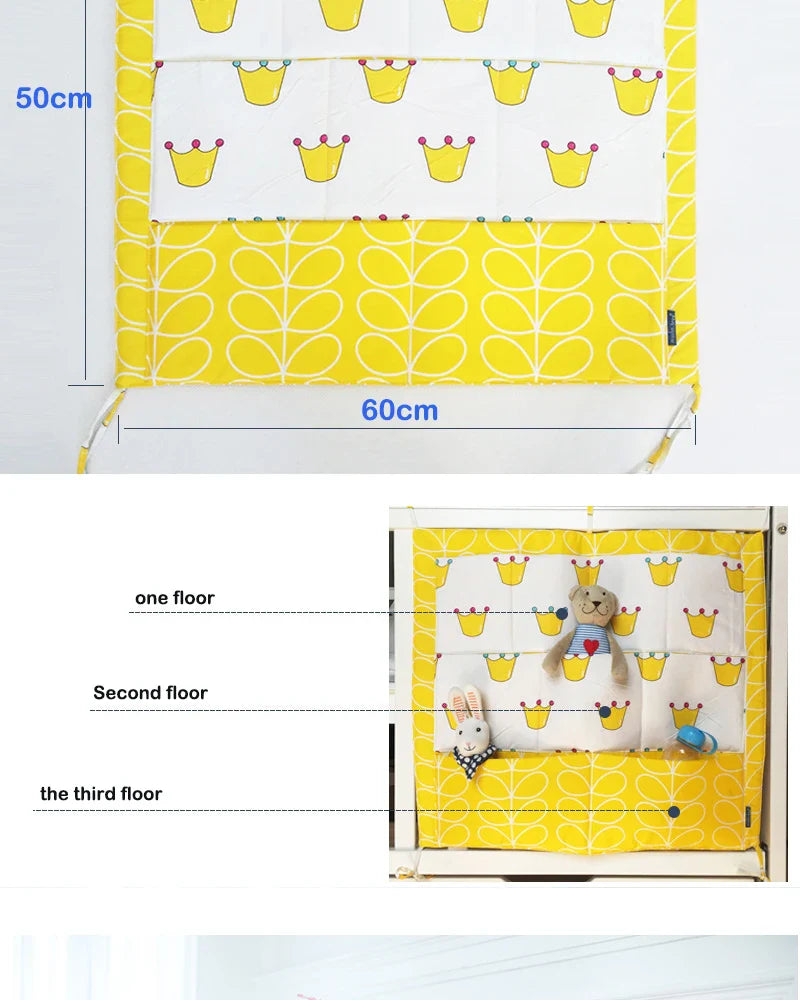 Praktische Aufbewahrungstasche für Babybett Mit Farbenfrohen Mustern