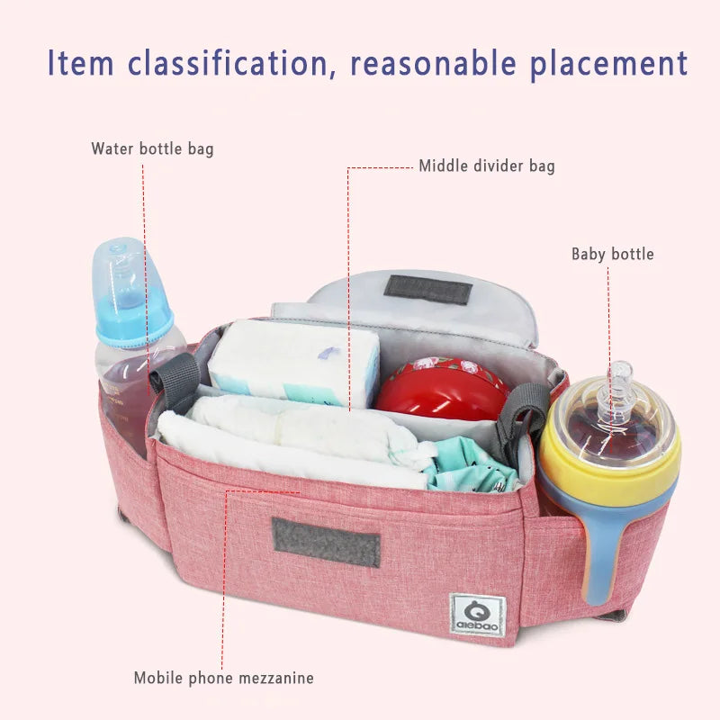 Kinderwagen Organizer Tasche – Multifunktionale Aufbewahrung für Babyzubehör