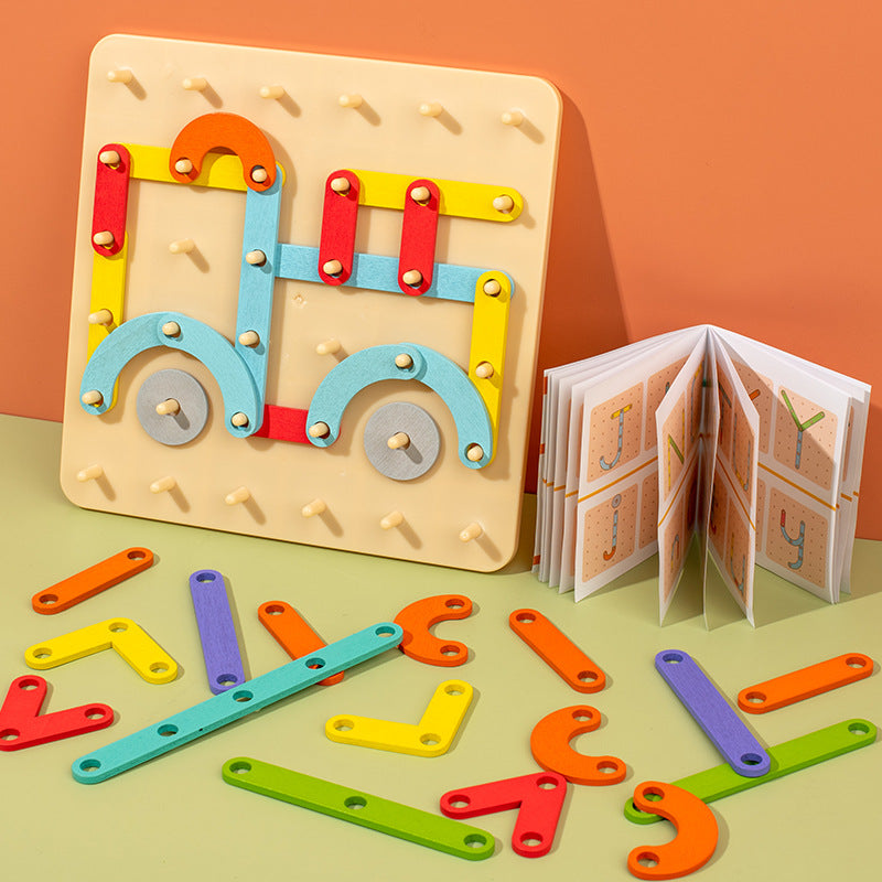 Kreatives Montessori Nagel Puzzle Spielzeug aus Holz
