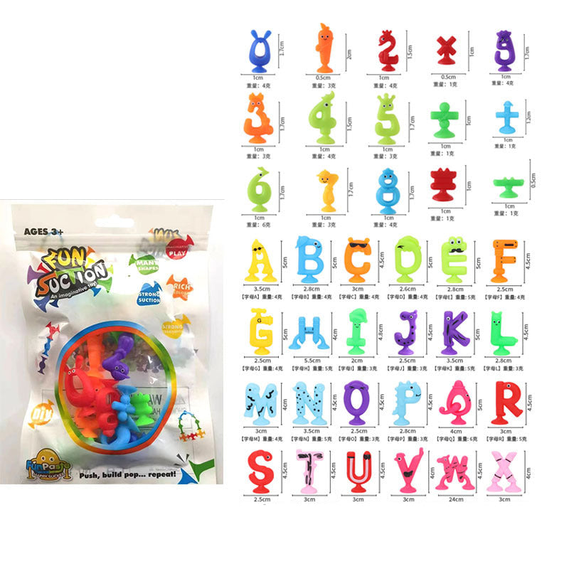 Pädagogisches Saugnapf Buchstaben und Zahlen Lernpielzeug