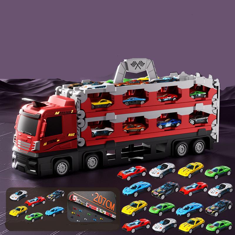 2in1 Ausklappbare Lastwagen Rennstrecke