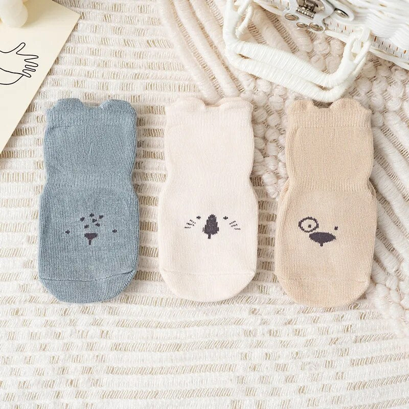 3er-Pack Rutschfeste Babysocken mit Gummigriff