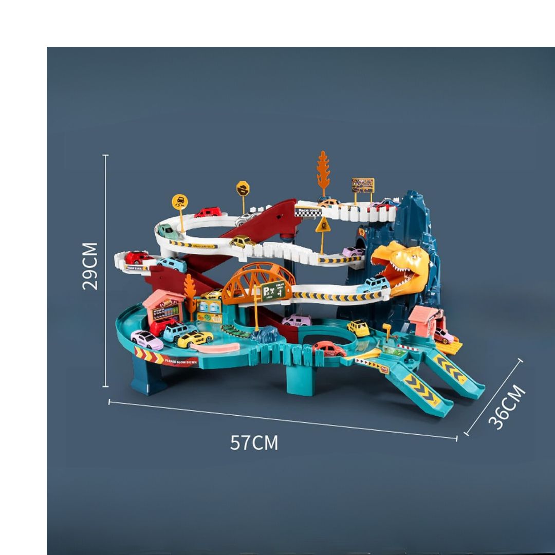 Dinosaurier-Bergstraße Spielset mit Fahrzeug