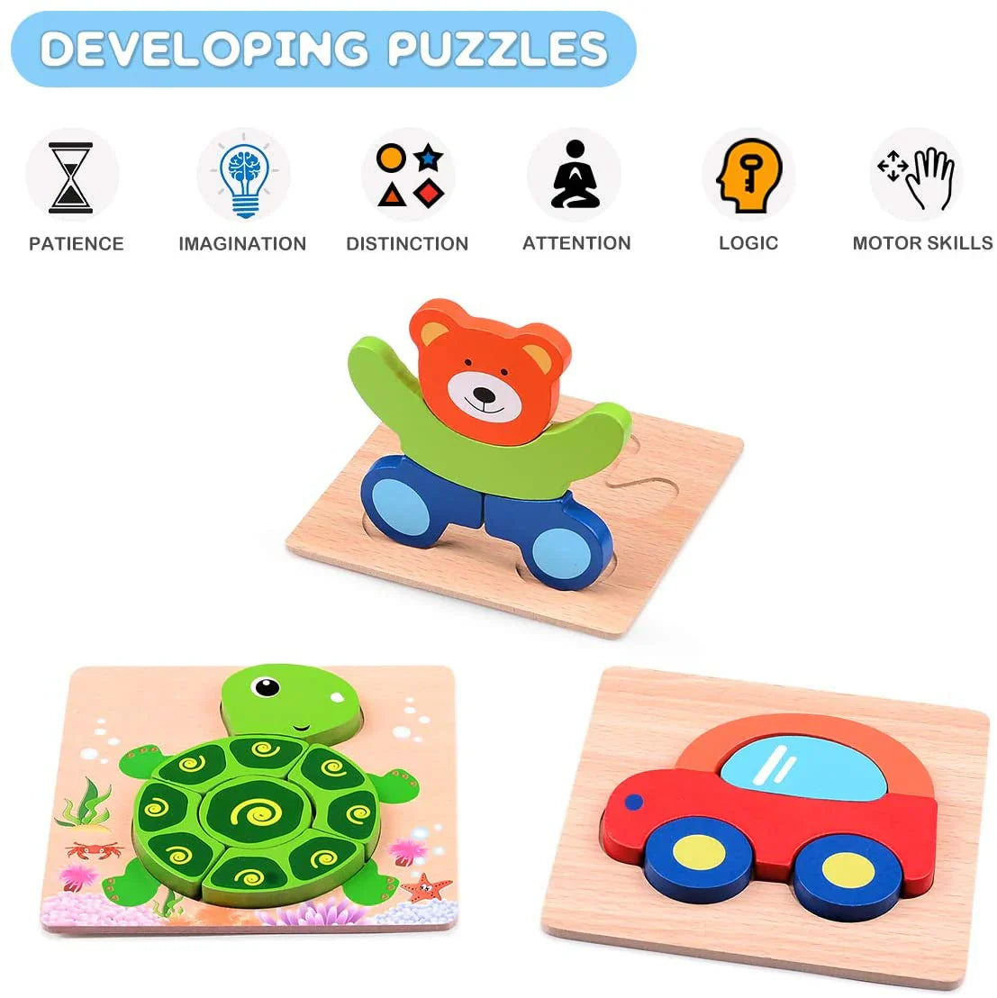 Fördert die Feinmotorik - Montessori-Tierpuzzle