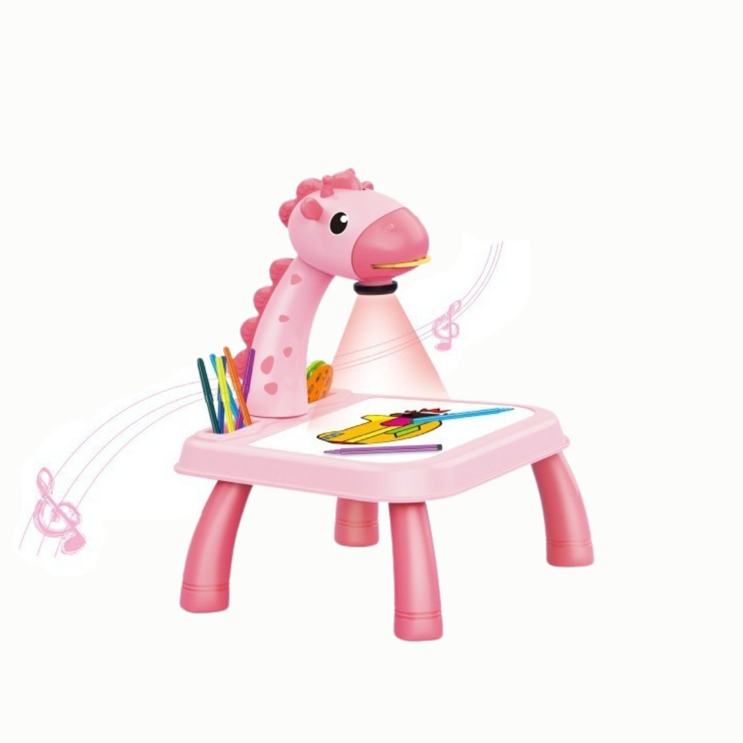 Kreativer Zeichentisch mit Beamer