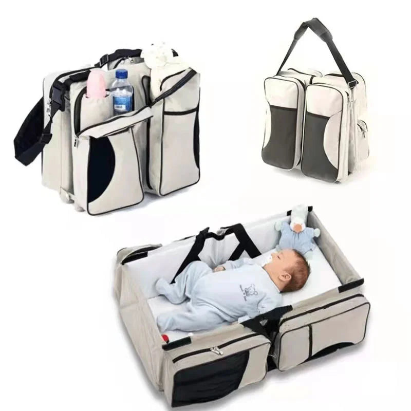 Praktisches Baby Reisebett mit Aufbewahrungstaschen – Faltbares Babybett