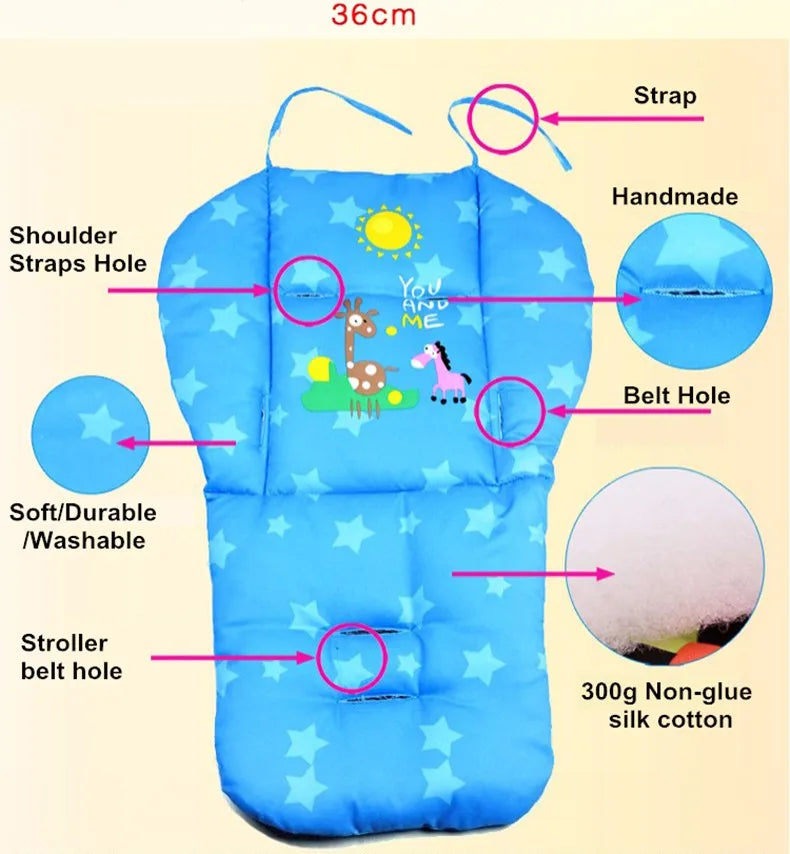 Sitzauflage für Kinderwagen – Weiche Einlage für Buggy, Hochstuhl & Autositz
