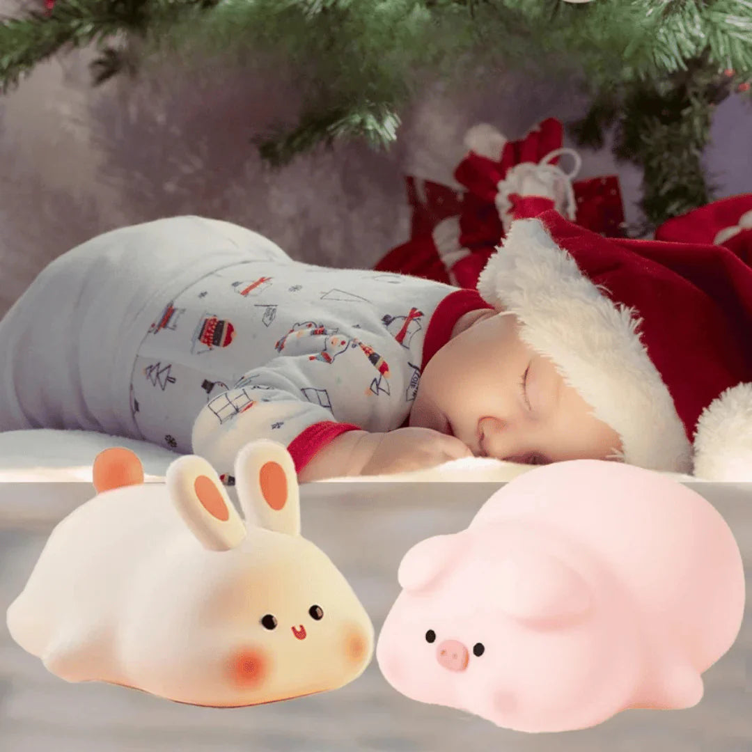 Kuscheliges Nachtlicht für Kinder | Sanftes LED-Licht mit Timer und Tierdesign