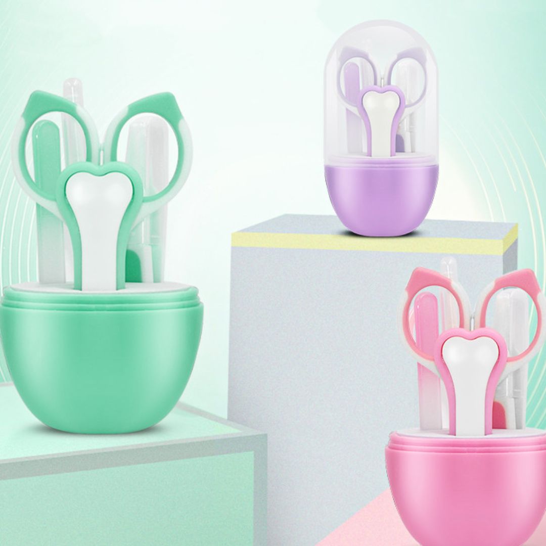 Baby Pflege Set – Sicherheitsnagelschere, Nagelfeile und Pinzette für Kinder