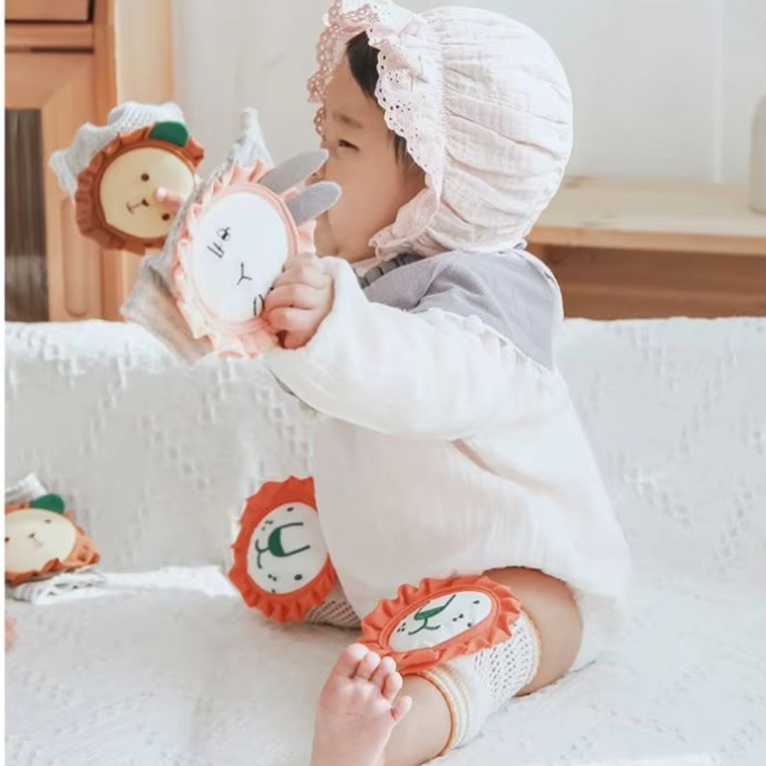 Baby Knieschoner zum Krabbeln – Rutschfeste Kniepolster mit Tiermotiv