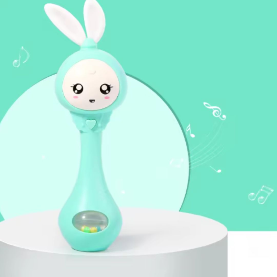 Süßes Baby-Beißspielzeug – Hasen-Design mit bunten Perlen für Zahnung