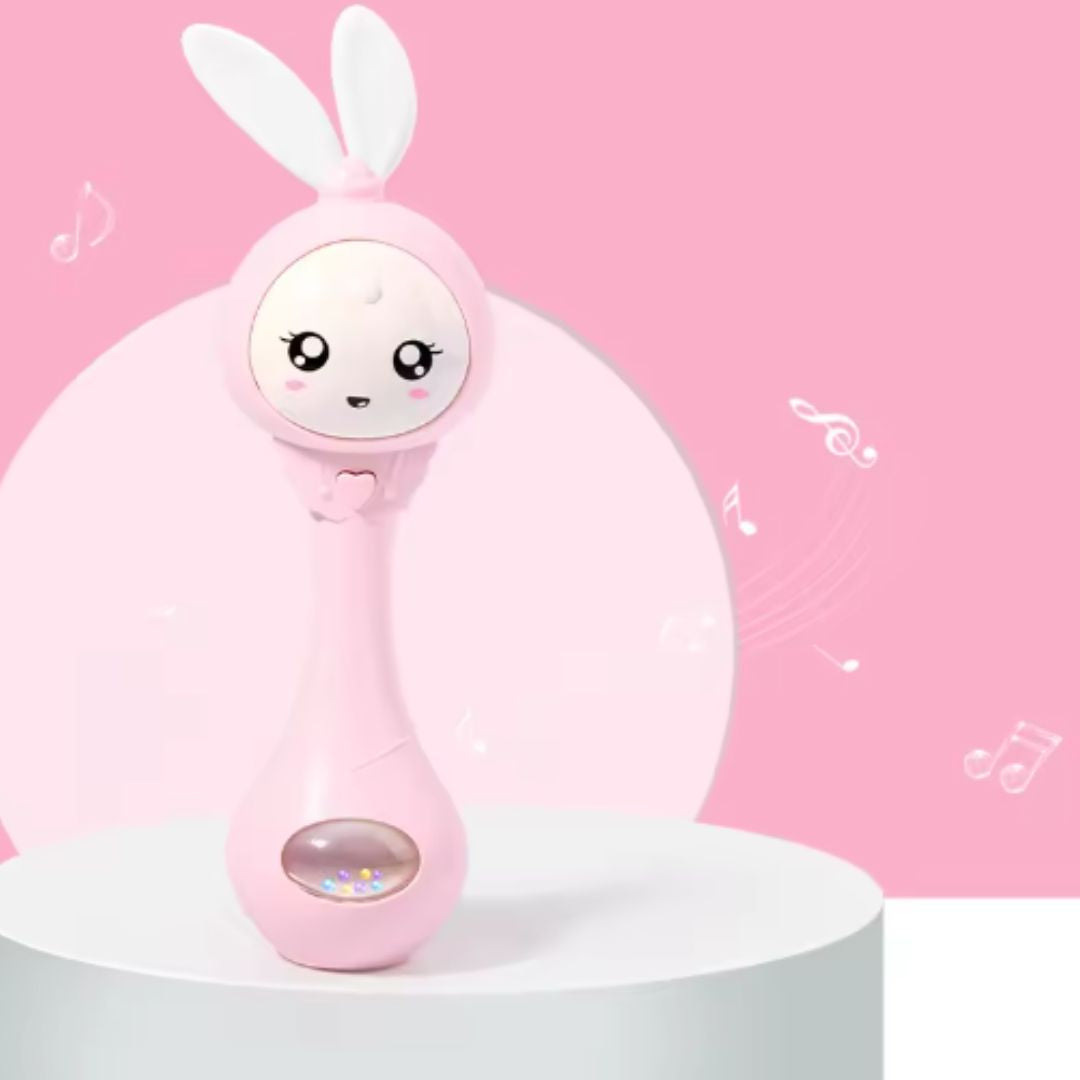 Süßes Baby-Beißspielzeug – Hasen-Design mit bunten Perlen für Zahnung