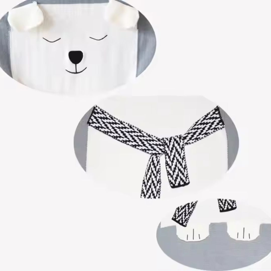 Baby Strickdecke mit Tiermotiv – Kuscheldecke mit 3D-Design für Kinder