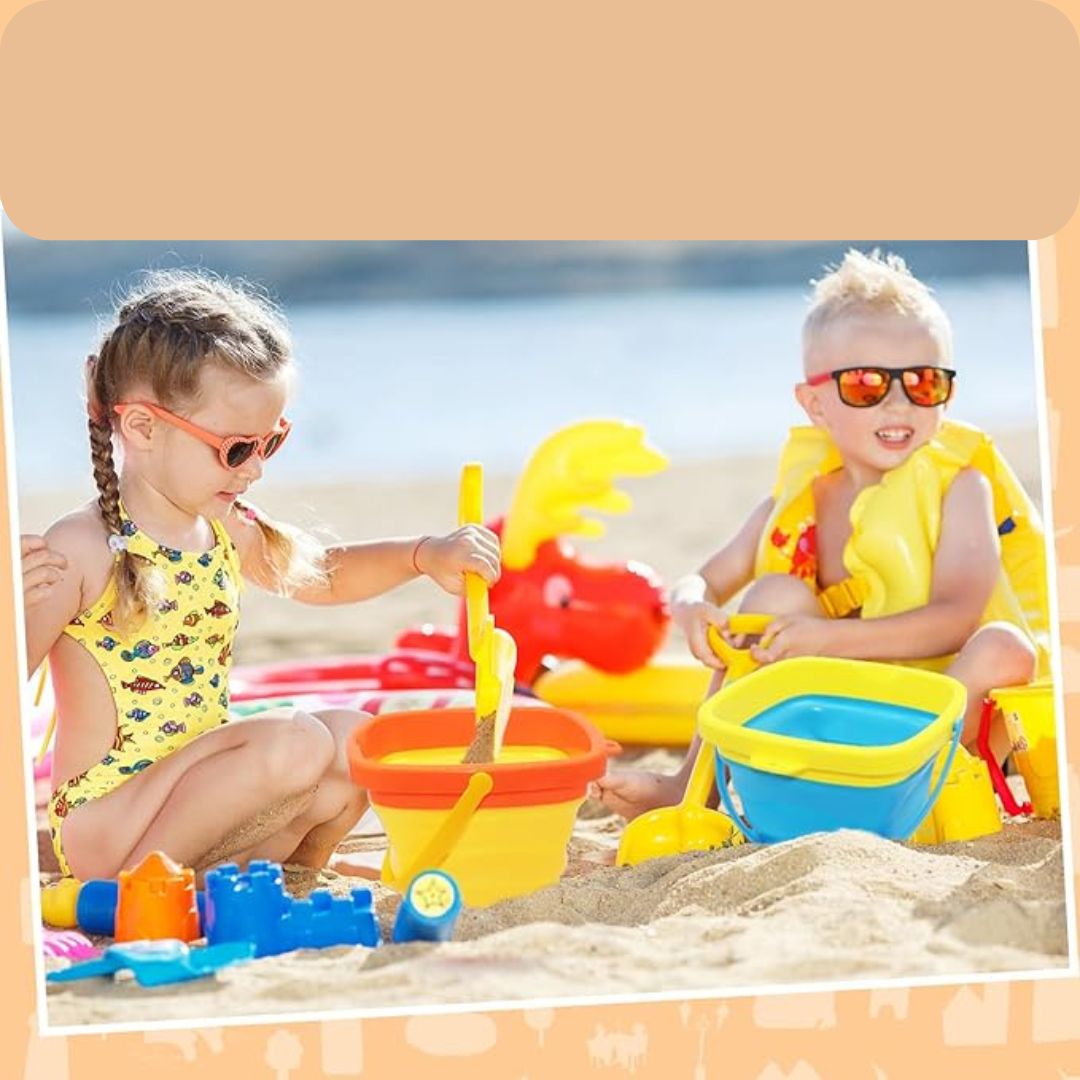 Faltbarer Urlaubsspaß – Faltbarer Eimer für Kinder mit Tragegriff