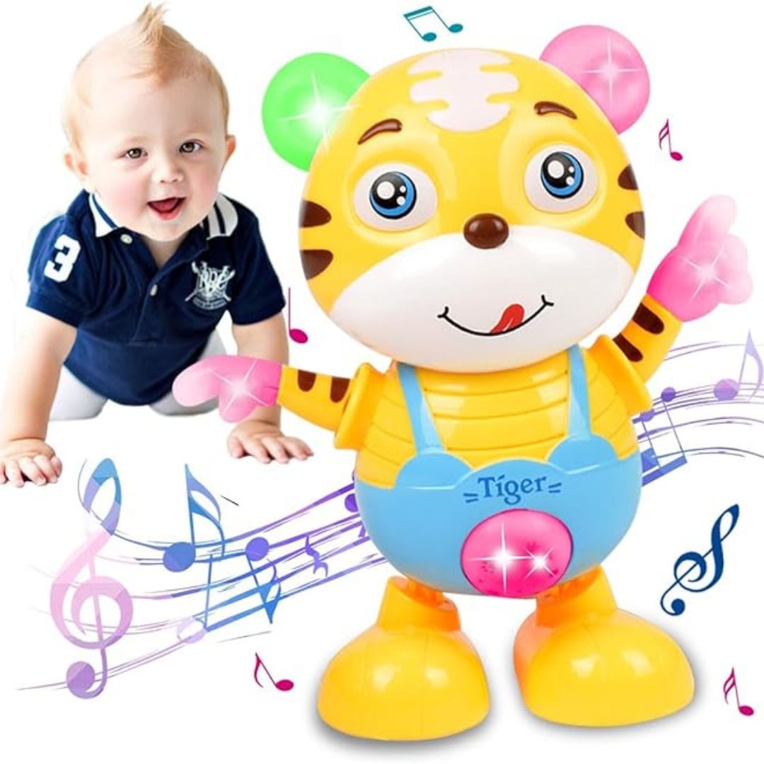 Musikalische Entwicklung – Tanzender Tiger mit Lichtern und Musik