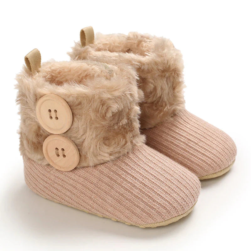 Warme Baby-Winterstiefel – Weiche, gefütterte Hausschuhe mit rutschfester Sohle