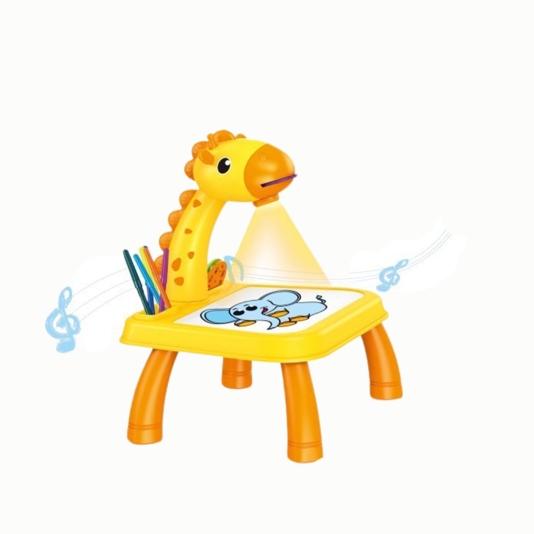 Kreativer Zeichentisch mit Beamer